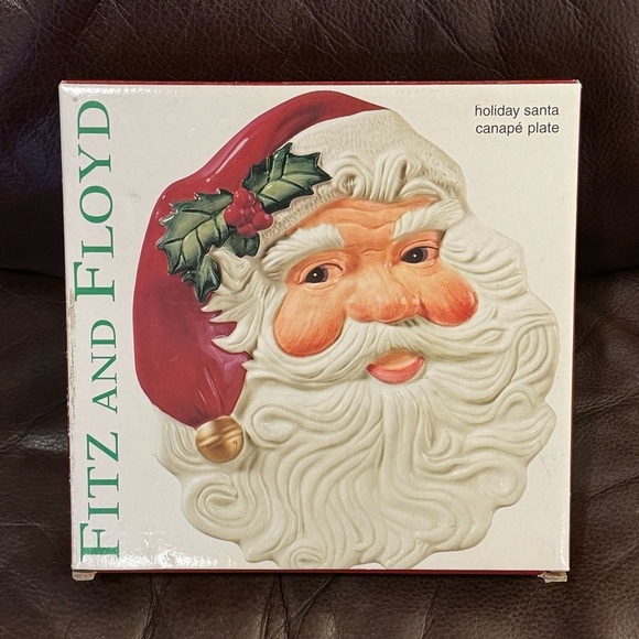 Fitz & Floyd Holiday Santa Canape Plate - Picture 2 of 10